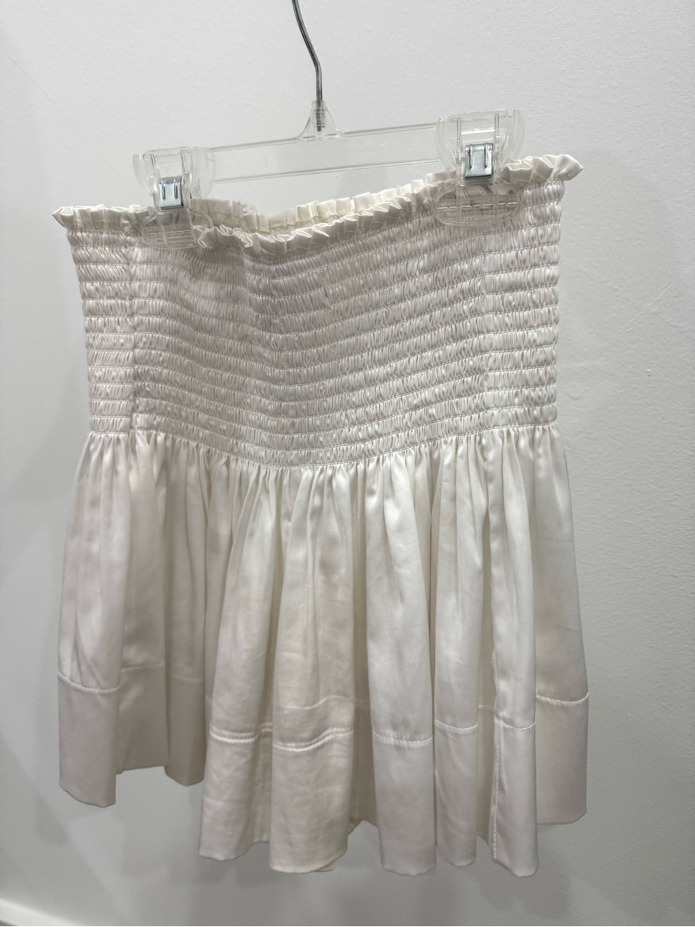 NATURAL LIFE Cream Smocked Mini Skirt